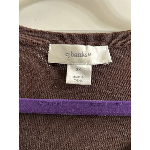 CJ Banks Women’s Brown Classic Appliquéd Cardigan Button Size 2X - Picture 6 of 6